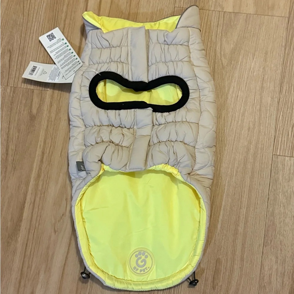 GF PET Reversible Chalet Dog Jacket Large Tan Yellow Reversible